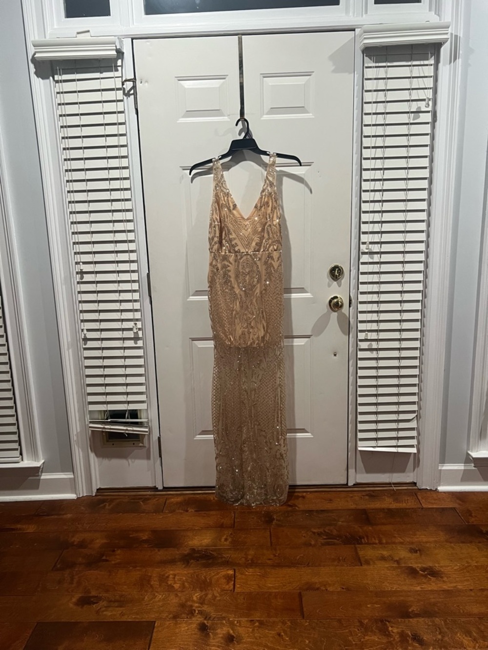 Elegant Formal Cocktail/ Event Dress in Champagne Gold
